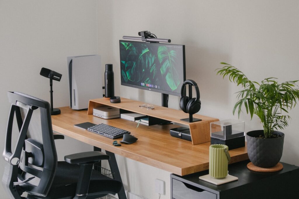 Photo ergonomic office setup