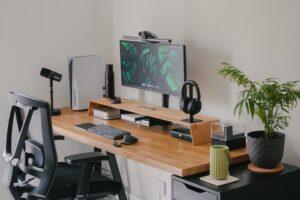 Photo ergonomic office setup