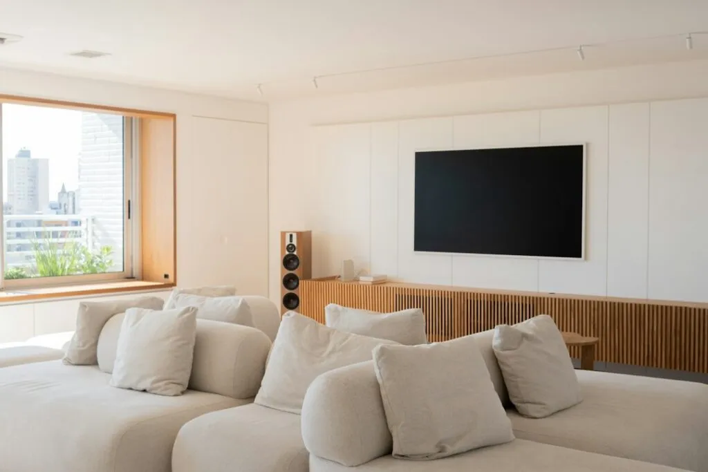 Photo hiding living room cables